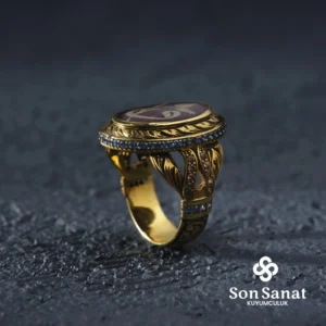 Vav Lale Desenli Bayan Yüzük Modeli