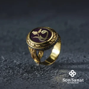 Vav Lale Desenli Bayan Yüzük Modeli