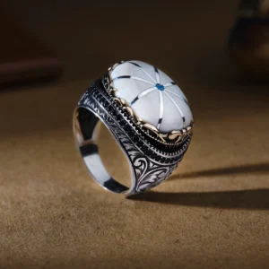 Yan Sanat Gravür 925 Ayar Erkek Yüzük