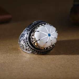 Yan Sanat Gravür 925 Ayar Erkek Yüzük