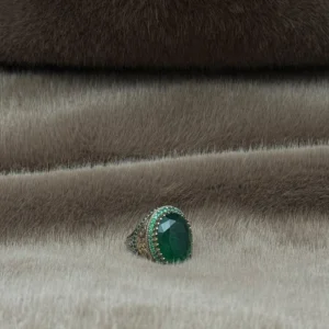 Yeşil Paraiba Taşlı 925 Ayar Gümüş Erkek Yüzüğü