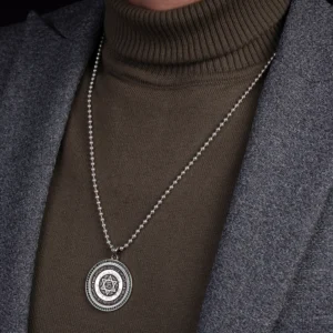 Yeşil Zirkon Mührü Süleyman Madalyon Kolye