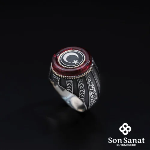 Yuvarlak Çerçeve Gravür Ayyıldız