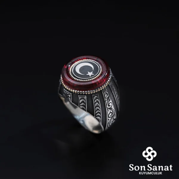 Yuvarlak Çerçeve Gravür Ayyıldız