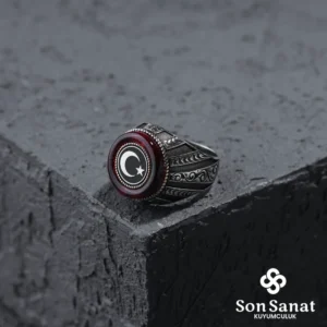 Yuvarlak Çerçeve Gravür Ayyıldız