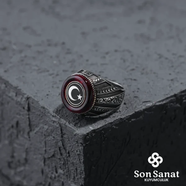 Yuvarlak Çerçeve Gravür Ayyıldız