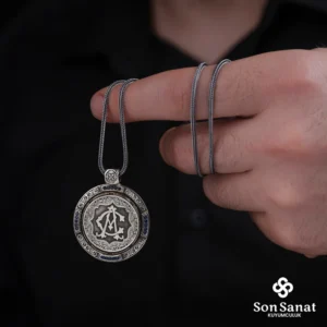 image_1950-2254.webp Yuvarlak Çift Taraflı Dönmeli 925 Ayar Gümüş Madalyon Kolye