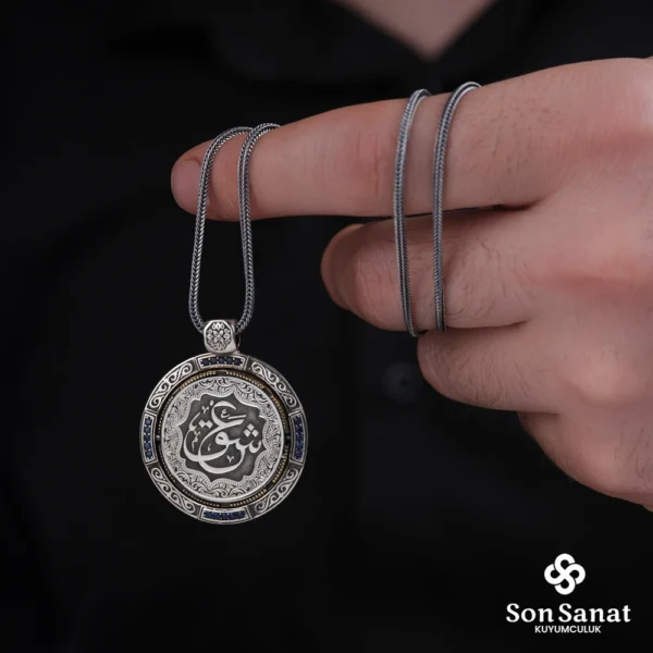 image_1950-2255.webp Yuvarlak Çift Taraflı Dönmeli 925 Ayar Gümüş Madalyon Kolye