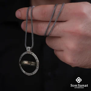 image_1950-2256.webp Yuvarlak Çift Taraflı Dönmeli 925 Ayar Gümüş Madalyon Kolye
