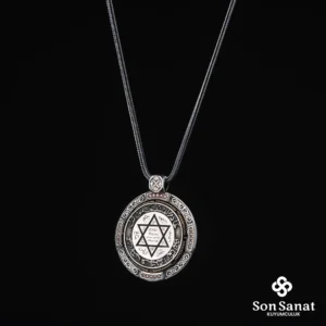 Yuvarlak İnşirah Çift Taraflı Dönmeli Madalyon Kolye