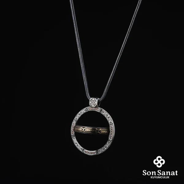 Yuvarlak İnşirah Çift Taraflı Dönmeli Madalyon Kolye