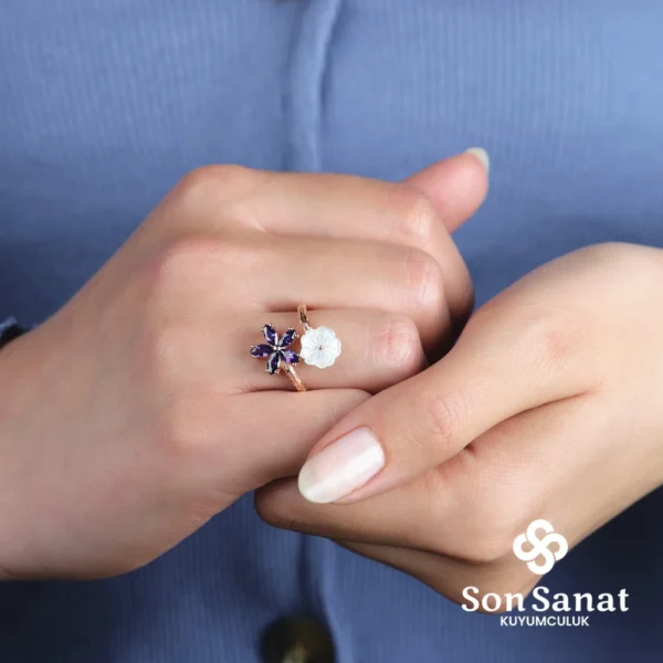Çift Çiçek Yüzük