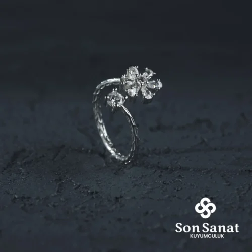 Çiçek-Taş Kadın Yüzük