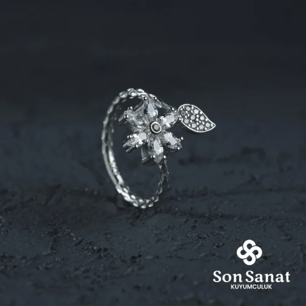 Çiçek-Yaprak Kadın Yüzük