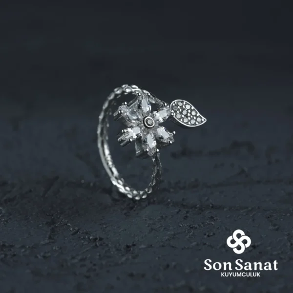 Çiçek-Yaprak Kadın Yüzük