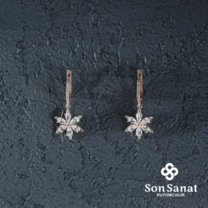 Beyaz Swaroski Küpe