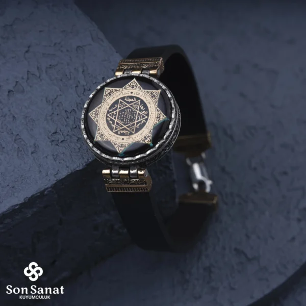 Deri Hz.Süleyman Mührü Bileklik