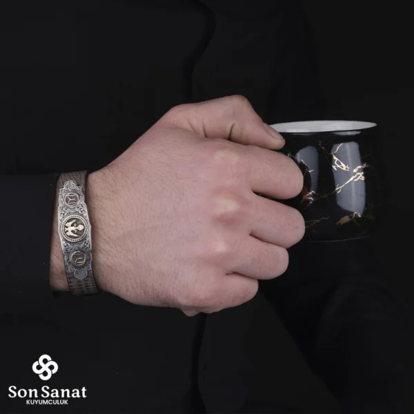 Deri Kartal Modeli Bileklik