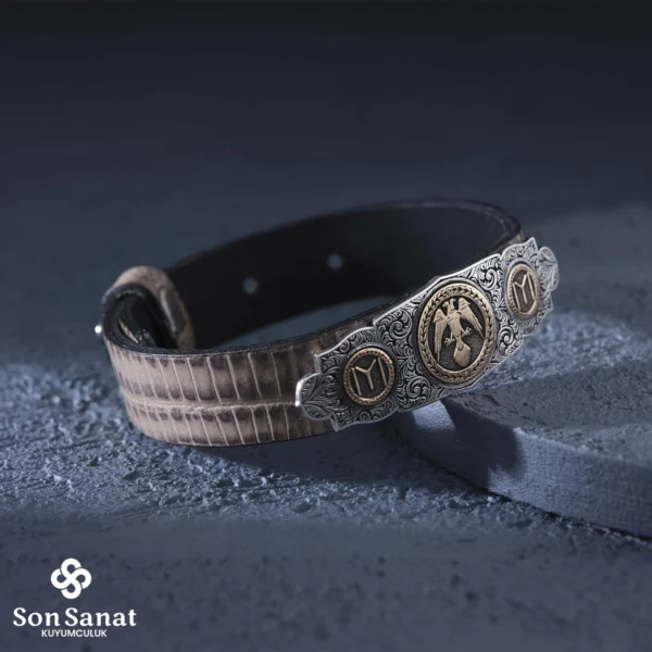 Deri Kartal Modeli Bileklik