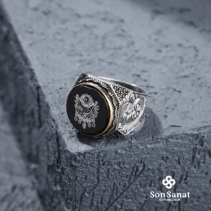 Devlet Arması Gravür Modeli Gümüş Erkek Yüzük