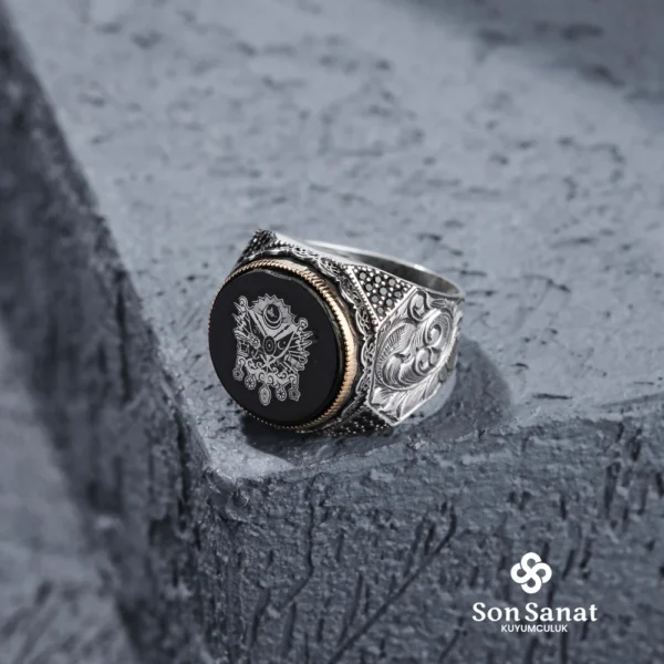 Devlet Arması Gravür Modeli Gümüş Erkek Yüzük