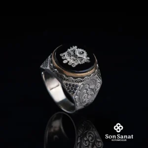 Devlet Arması Gravür Modeli Gümüş Erkek Yüzük