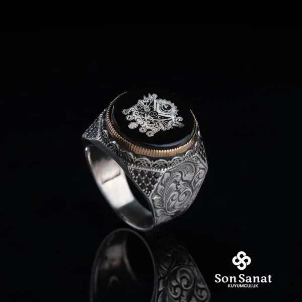 Devlet Arması Gravür Modeli Gümüş Erkek Yüzük