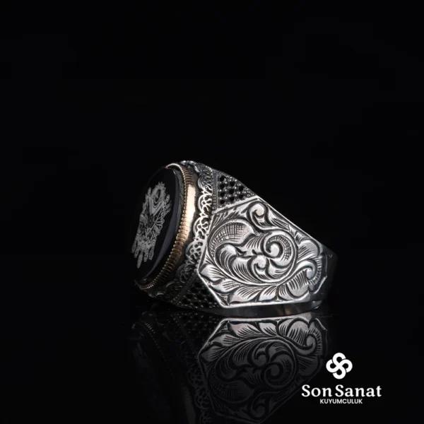 Devlet Arması Gravür Modeli Gümüş Erkek Yüzük