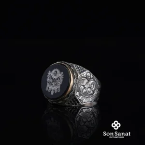 Devlet Arması Gravür Modeli Gümüş Erkek Yüzük