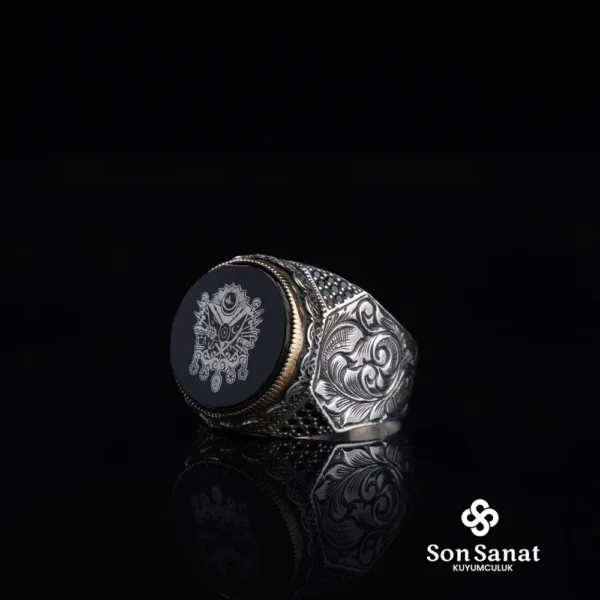 Devlet Arması Gravür Modeli Gümüş Erkek Yüzük