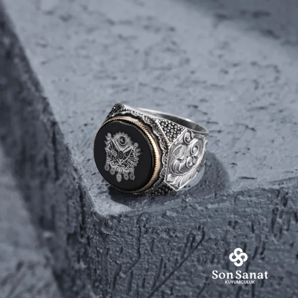 Devlet Arması Gravür Modeli Gümüş Erkek Yüzük