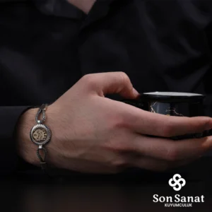 Devlet Arması Yuvarlak 925 Ayar Gümüş Bileklik