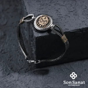 Devlet Arması Yuvarlak 925 Ayar Gümüş Bileklik