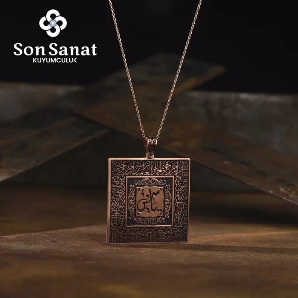 Fatiha Sureli Kare Madalyon Kolye