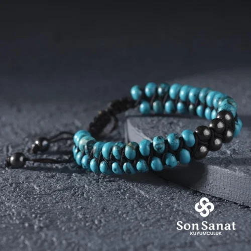 Firuze Taşlı Örgü Bileklik