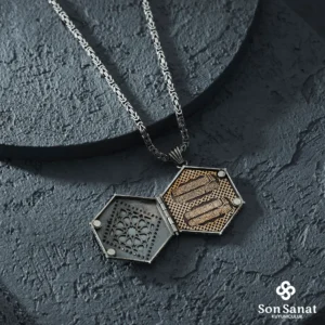 image_1950-57.webp 925 Ayar Kartal Kapaklı Altıgen Gümüş Madalyon Kolye