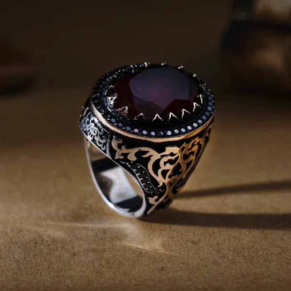 image_1950-575.webp Garnet Kırmızı Paraiba 925 Ayar Erkek Yüzük