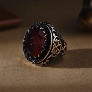 image_1950-576.webp Garnet Kırmızı Paraiba 925 Ayar Erkek Yüzük