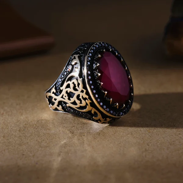 image_1950-577.webp Garnet Kırmızı Paraiba 925 Ayar Erkek Yüzük