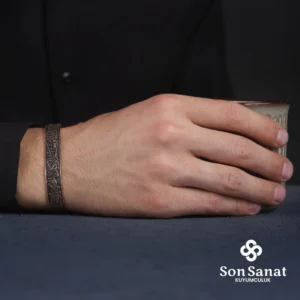 Gravür HasbinAllah Kelepçe Bileklik