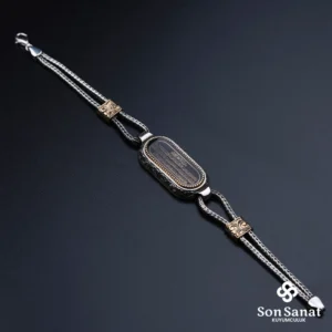 image_1950-628.webp Gravür Oval Kral Zincirli Ayet-el Kürsi 925 Ayar Gümüş Bileklik