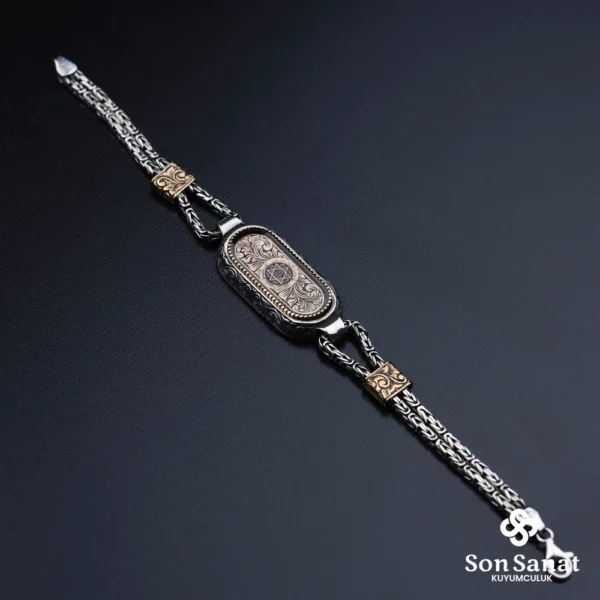 image_1950-634.webp Gravür Oval Kral Zincirli Süleyman Mührü 925 Ayar Gümüş Bileklik