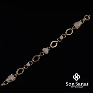 Halloy Altın Modeli Kalp Bileklik