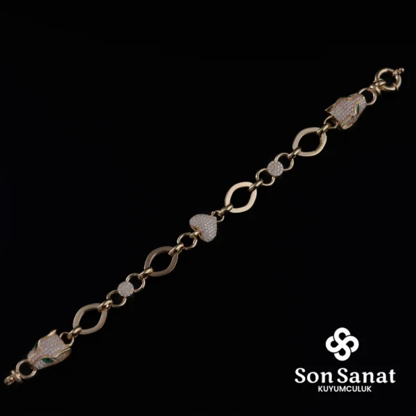 Halloy Altın Modeli Kalp Bileklik