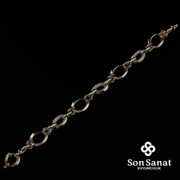 Halloy Altın Modeli Oval Bileklik