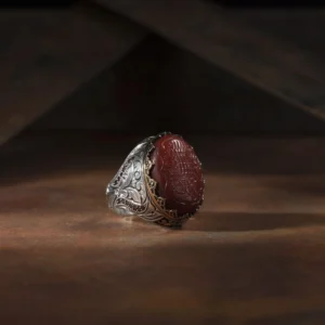 image_1950-816.webp Kahverengi Akik Taşı Koruma Ayeti Yazılı Yüzük