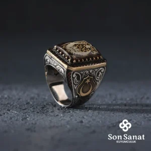 Kare Ayyıldız Erkek Yüzük Modeli