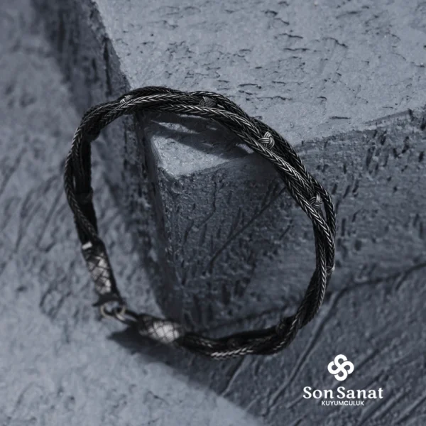 Kazaziye Sarmaşık 1000 Ayar Örgü Bileklik