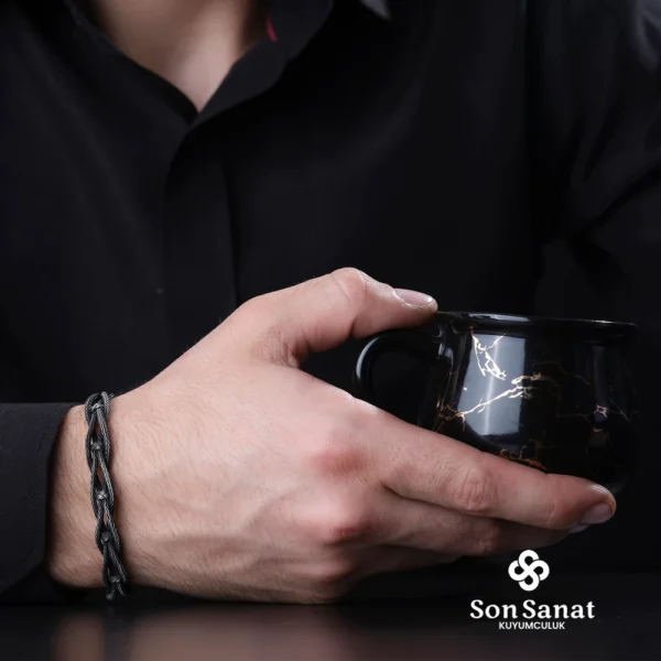 Kazaziye Sarmaşık 1000 Ayar Örgü Bileklik