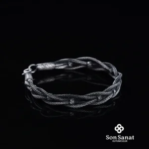 Kazaziye Sarmaşık 1000 Ayar Örgü Bileklik